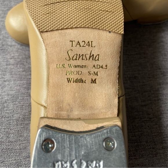 Sansha youth Tan Leather Tap shoes TA24L TEE-SOFIETTE, Size: 4.5 - Picture 5 of 7